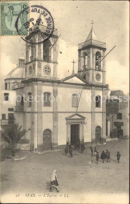 Sfax Tunesie Eglise Kirche Stempel auf AK
