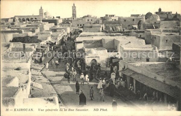 Kairouan Qairawan Vue generale de la Rue Saussier