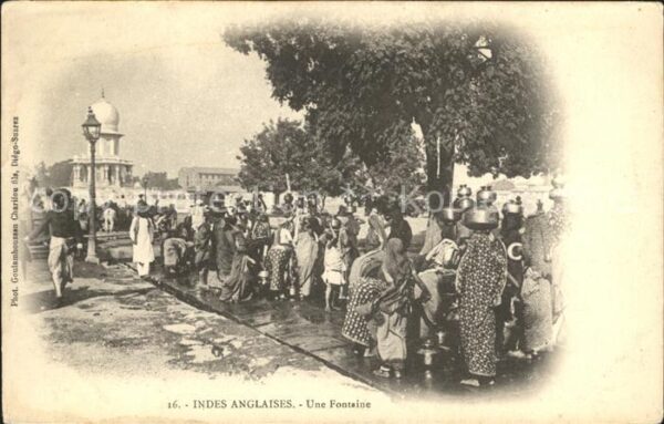 Indien Indes Anglaises Une Fontaine