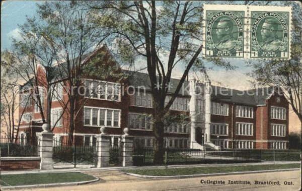 Brantford Collegiate Institute Stempel auf AK