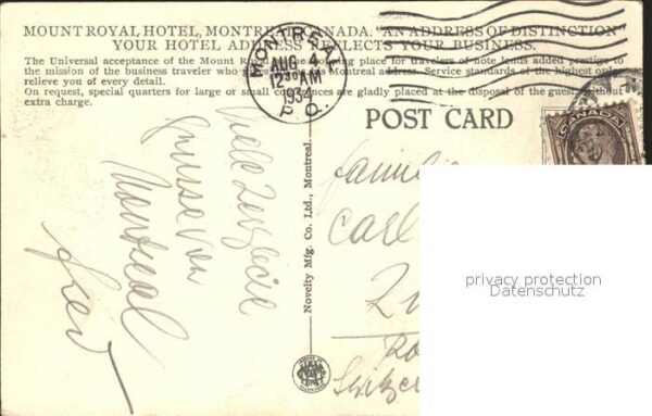 Montreal Quebec Mount Royal Hotel – Bild 2