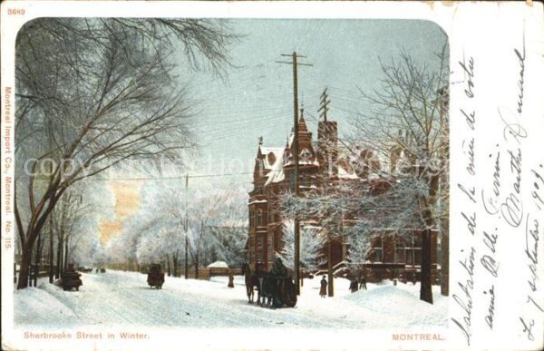 Montreal Quebec Sherbrooks Street in Winter