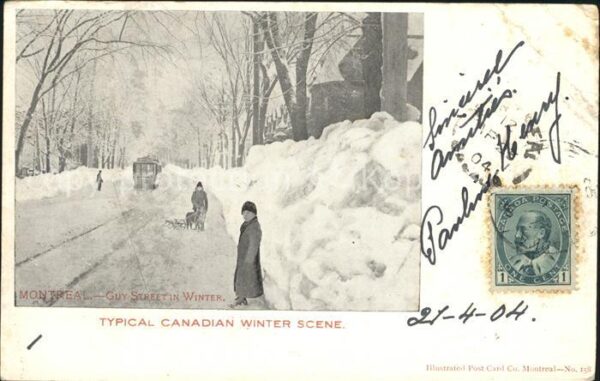 Montreal Quebec Guy Street Typical Canadian Winter Scen