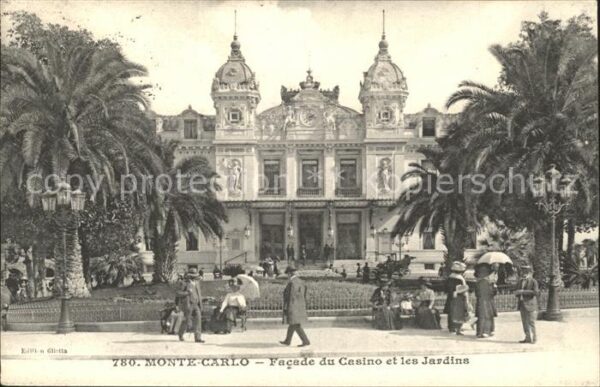 Monte-Carlo Facade du Casino et les Jardins