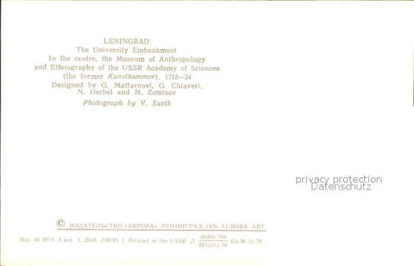 Leningrad St Petersburg University Embankment Museum – Bild 2
