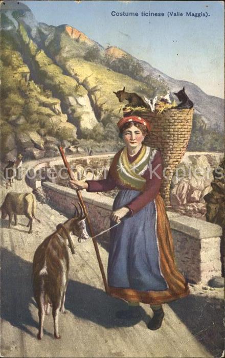 Trachten Schweiz Costume ticinese Valle Maggia Ziege