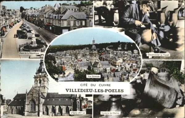 Villedieu-les-Poeles Place de la Republique Chaudronnier Fon