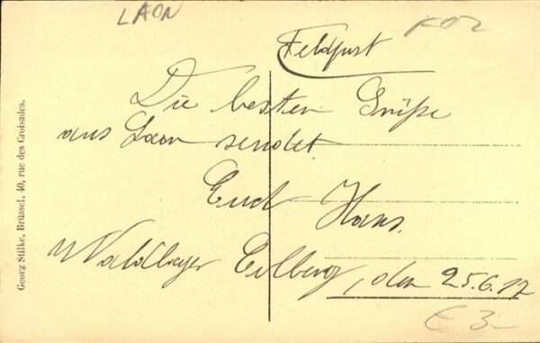 Laon Aisne Laon [handschriftlich] Garnison Lazaret – Bild 2