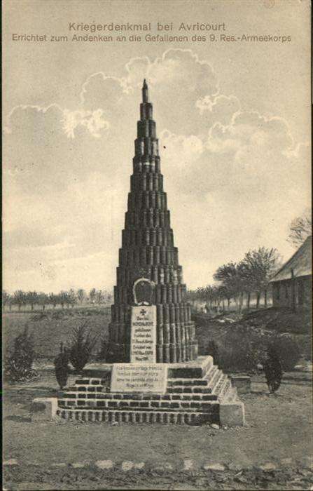 Avricourt Sarrebourg Denkmal 9. Reserve Armeekorps