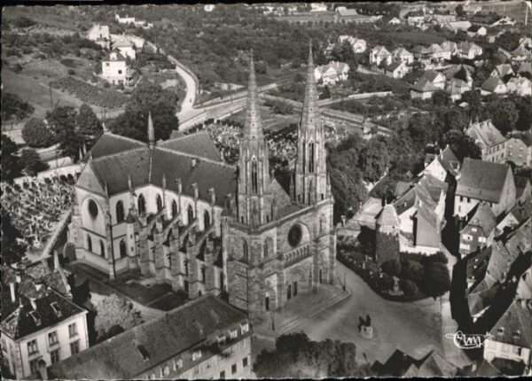Obernai Bas Rhin Fliegeraufnahme Eglise