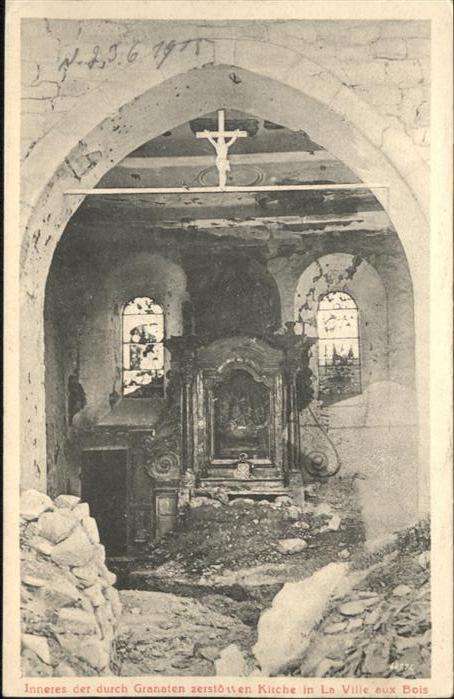 La Ville-aux-Bois Kirche Zerstörung