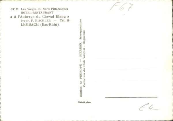 Lembach Bas Rhin Elsass Hotel Restaurant Auberge du Cheval Blan – Bild 2