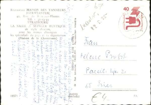 Strasbourg Alsace Strasbourg Restaurant Maison des Tanneu – Bild 2