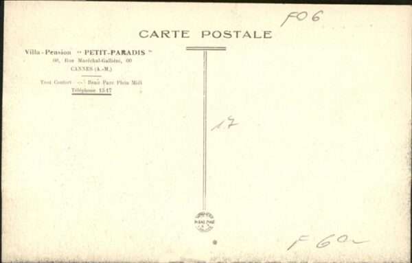 Cannes Alpes-Maritimes Cannes Villa Pension Petit-Paradis Rue – Bild 2