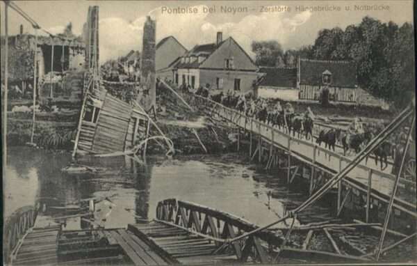Pontoise-les-Noyon Pontoise Noyon Hängebrücke Notbrücke Ze