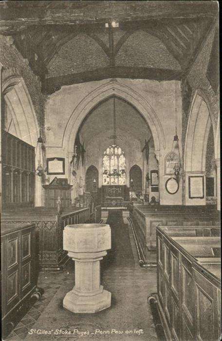 Stoke Poges St Giles Penn Pew on left