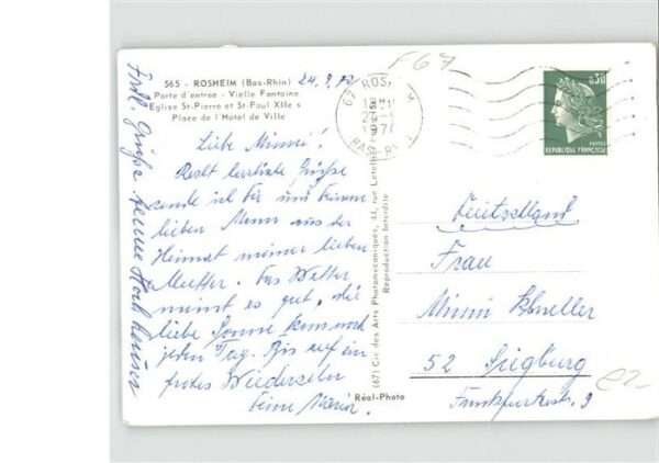 Rosheim Elsass Lothringen Rosheim Storch Kutsche – Bild 2