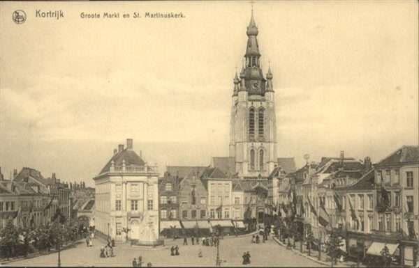 Kortrijk West-Vlaanderen Kortrijk Groote Markt en St Martinusker
