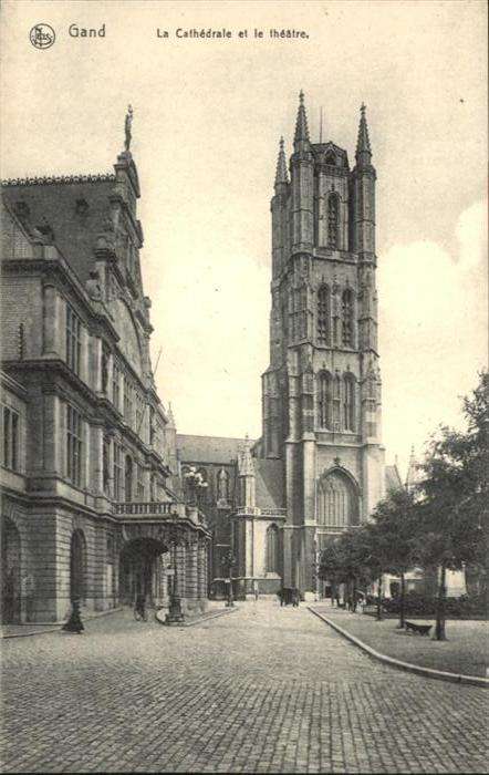 Gand Belgien Gand la Cathedrale le Theatre