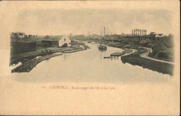 Courtrai KORTRIJK Flandre Belgie Courtrai Rouissage du lin a la Lys