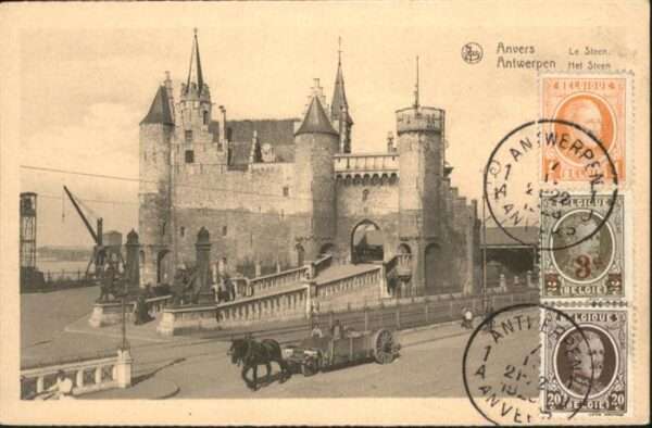 Anvers Antwerpen Anvers le Stehen Pferdekutsche