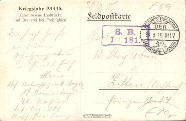 Frelinghien Lysbrücke Zerstörung Brauerei x – Bild 2