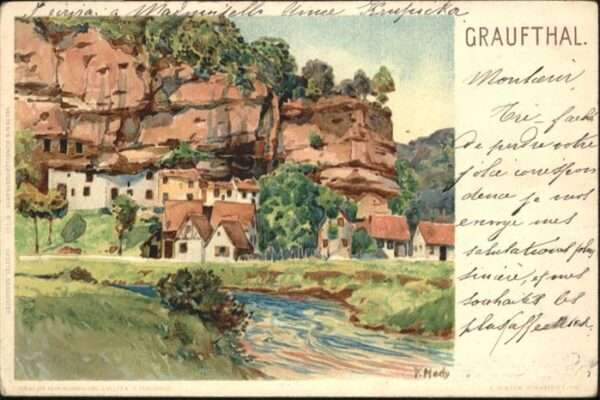Graufthal Bas Rhin Künstlerkarte F. Hedy