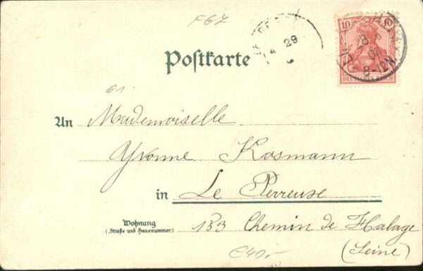 Lingolsheim Bahnhof Gasthaus zur Eisenbahn Kirche – Bild 2