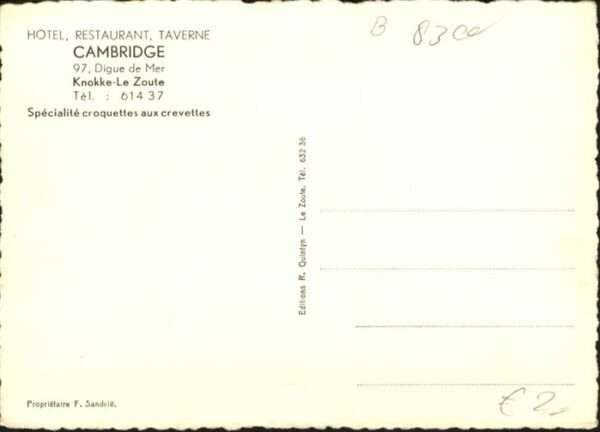 Zoute Knokke Hotel Restaurant Taverne Cambridge – Bild 2