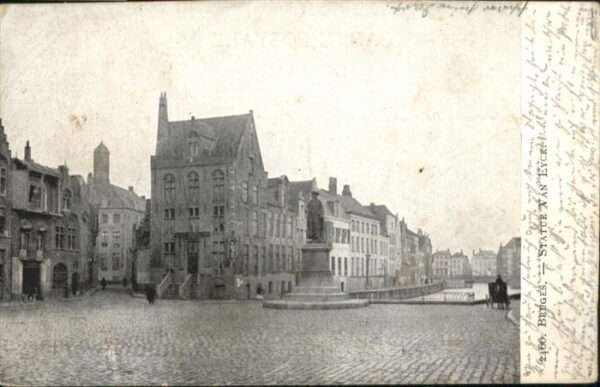 Bruges BRUGGE Belgie Bruges Statue van Eyck