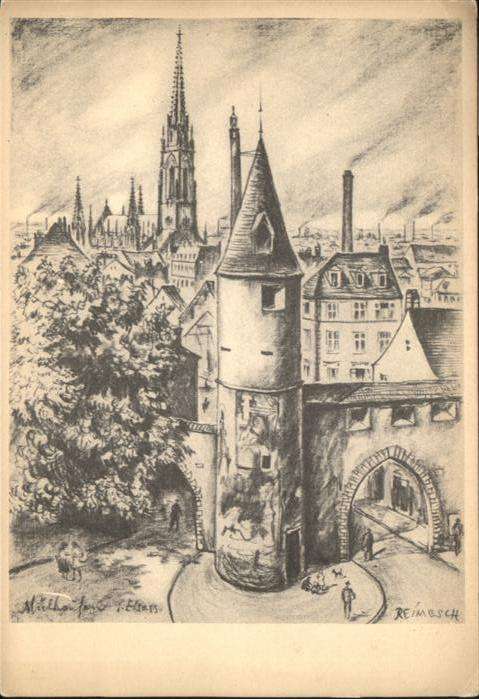 Muehlhausen Elsass Mülhausen_Elsass Künstler Sauturm Kirch
