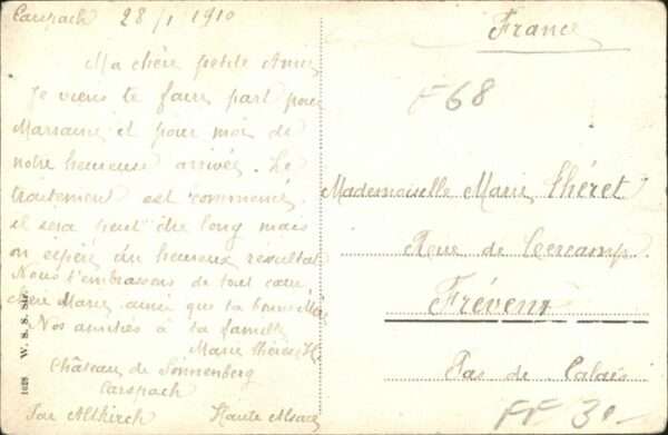 Carspach [handschriftlich] Schloss Chateau Sonne – Bild 2