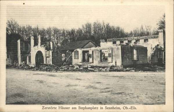 Sennheim Elsass Stephanplatz Zerstörung