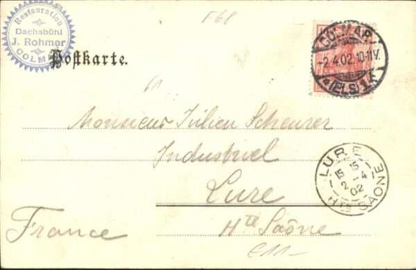 Colmar Haut Rhin Elsass Colmar [Stempelabschlag] Elsass Gastwir – Bild 2