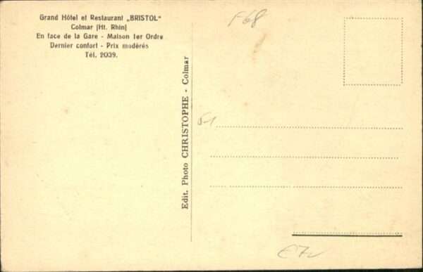 Colmar Haut Rhin Elsass Colmar Hotel Restaurant Bristol – Bild 2