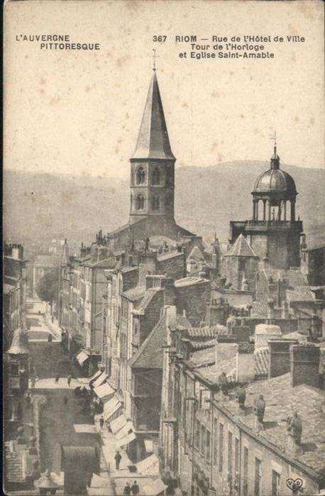 Riom Rue de Hotel de Ville Eglise Saint Amab