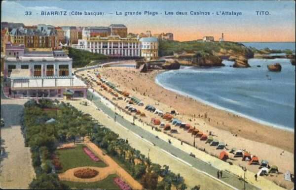Biarritz Pyrenees Atlantiques Biarritz Grande Plage Les deux Casinos