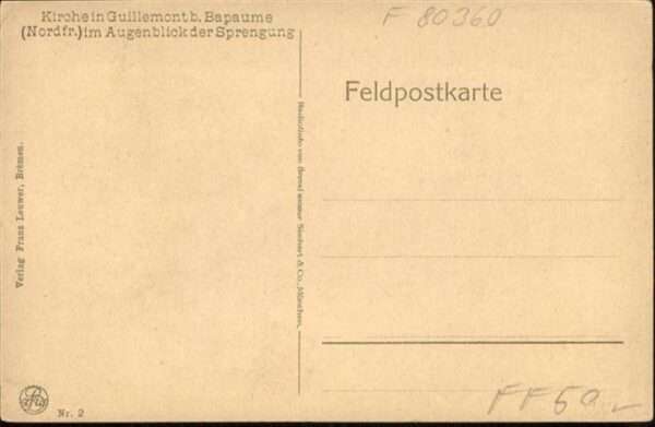 Guillemont Kirche  Sprengung – Bild 2