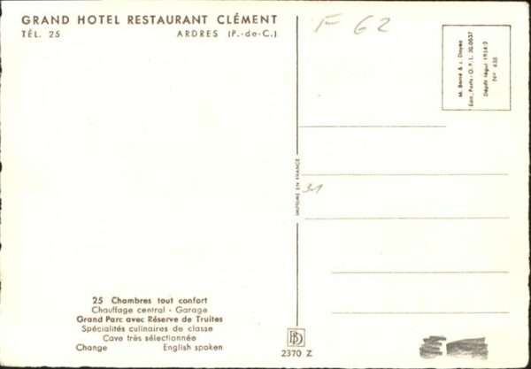 Ardres Grand Hotel Restaurant Clement – Bild 2