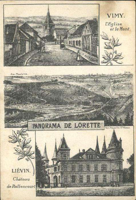 Vimy Eglise et le Mont Chateau Rollencourt