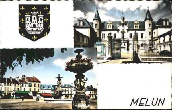 Melun Brunnen Hotel de Ville Place Saint Jean