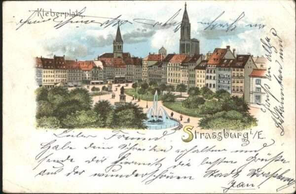 Strasbourg Alsace Kleberplatz Springbrunnen