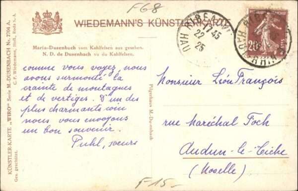 Dusenbach Elsass Wiro Künstlerkarte Nr. 2704 – Bild 2
