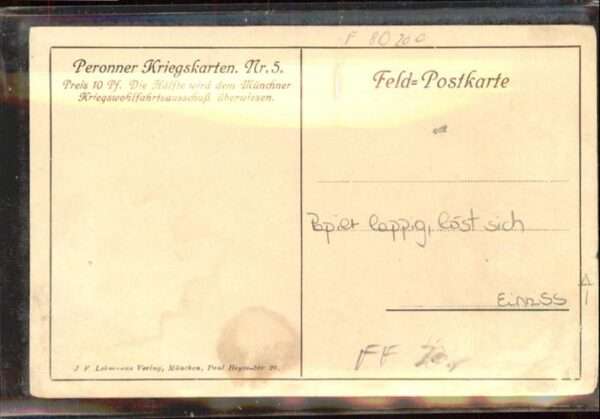 Peronne 80 Somme Peronner Kriegskarten Nr. 5 – Bild 2