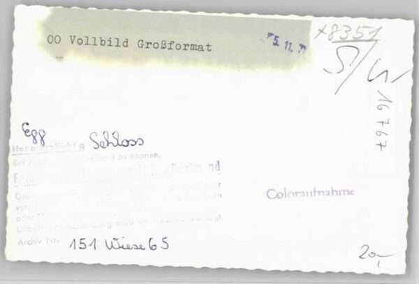 Bernried Niederbayern Schloss Egg ungelaufen ca. 1965 – Bild 2