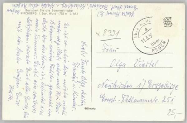 Kirchberg Passau Kirchberg Pension E. Sterl x 1959 – Bild 2