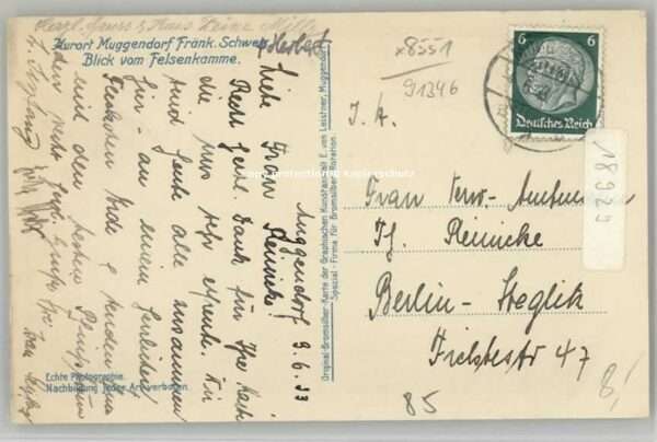 Muggendorf Fraenkische Schweiz Muggendorf Oberfranken  x 1933 – Bild 2