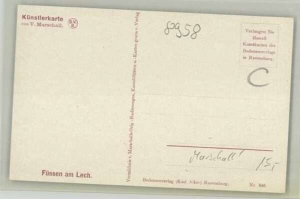 Marschall Vinzenz Füssen Künstlerkarte V. Marschall * – Bild 2