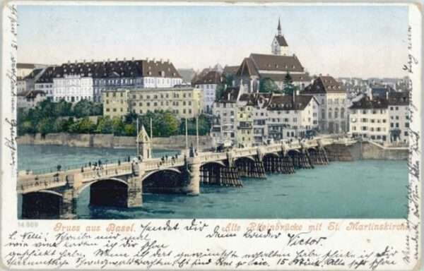 Basel BS Basel Rheinbrücke St Martins Kirche