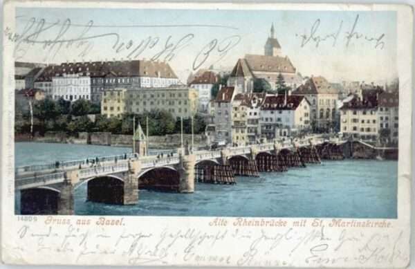 Basel BS Basel Rheinbrücke St Martins Kirche